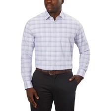 Calvin Klein Men's Wrinkle Free Stretch Dress Shirt Size L 16-16.5 36/37 Tall