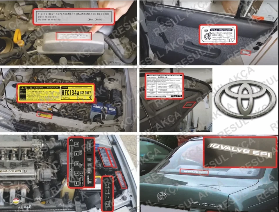 Juego de calcomanías adhesivas Toyota Corolla AE101 para todos los modelos motores mejor calidad Foto 3 de 3