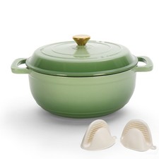 Dutch Oven With Lid Heavy-Duty Enameled Cast Iron Pot With Dual Handle for Cook