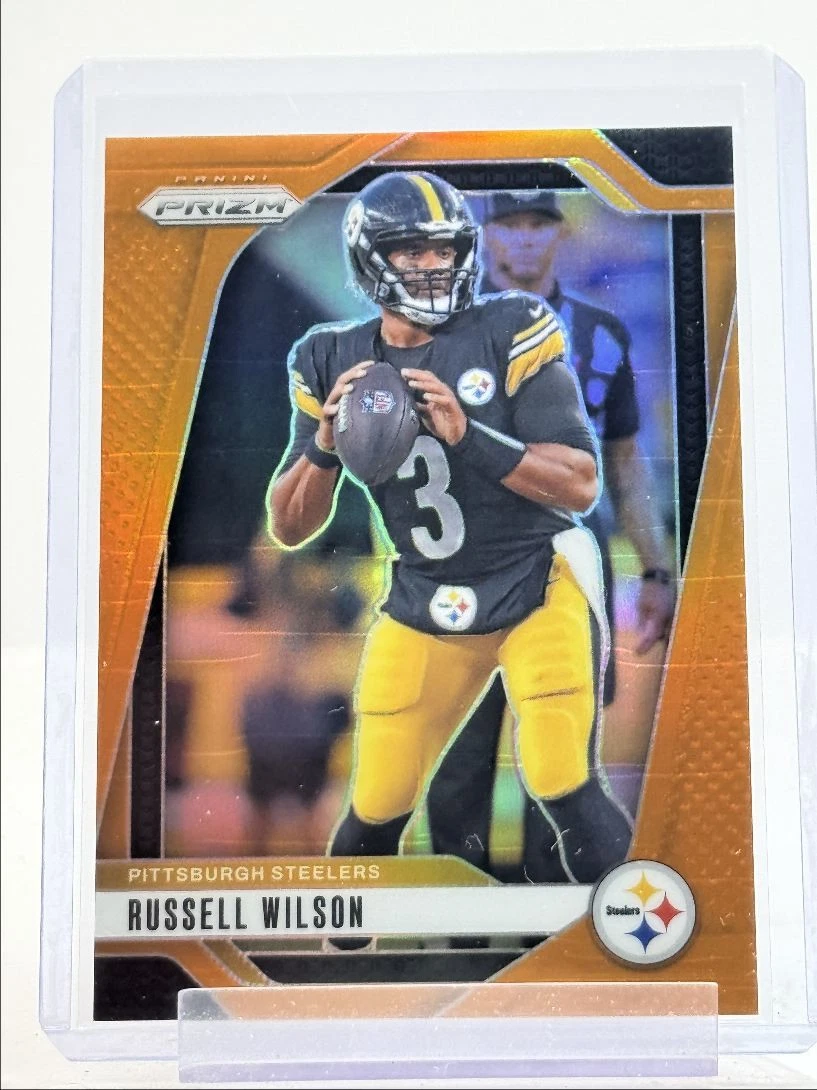 RUSSELL WILSON 2024 PANINI PRIZM FOOTBALL ORANGE STEELERS /249 Q0398