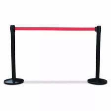 TOP QUALITY BLACK RETRACTABLE CROWD QUEUE CONTROL BARRIER POSTS WITH 2METER BELT