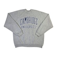 VTG Cambridge University Grey Big Logo 80s Screen Stars College Sweatshirt XL