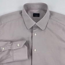 ERMENEGILDO ZEGNA SU MISURA Cotton Twill Dress Shirt Sz M Tailored Fit Lavender