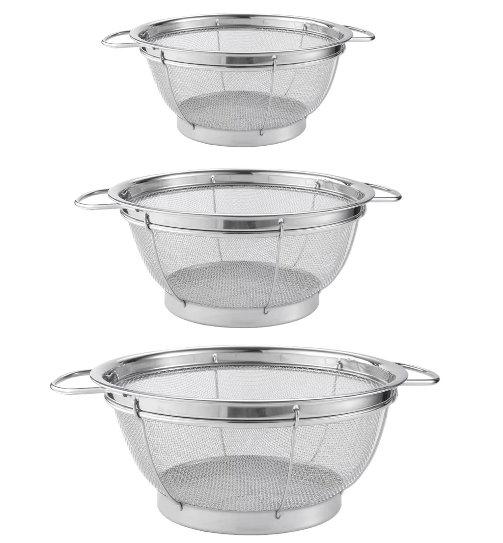 Set of 3 Stainless Steel Colanders with Loop Handles Food Strainer for Kitchen
Opens in a new window