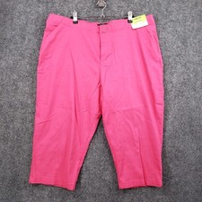 NEW Riders By Lee Capri Pants Women 18W Plus Pink Straight Comfort Waist Stretch