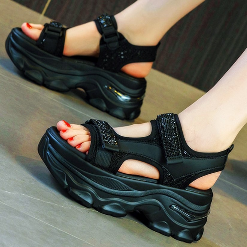 SAOLA Sandali donna gladiatore suola spessa pelle plateau alto piatto scarpe sportive comode