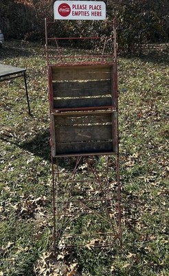 RARE Original Coca Cola Please Place Empties Here Metal Tall display Advertising