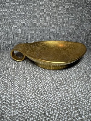 Noritake Vintage Japan Hand Painted Gold Texture Candy Dish Bowl Handle 7''