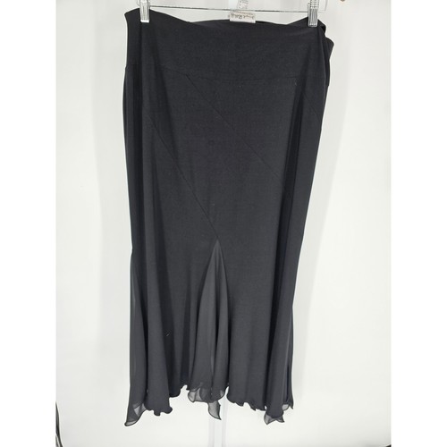 Joseph Ribkoff Women's Black Chiffon Ruffle Flare Skirt Size 16 - Picture 4 of 4