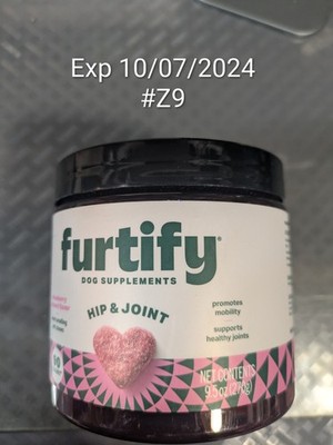 Furtify Dog Supplements Hip & Joint Chews Strawberry Coconut  9.5oz #Z9