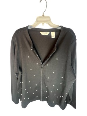 Bechamel Black Embellished Zip Up Ladies Jacket -Size 1X