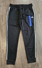 ADIDAS AEROREADY REGULAR FIT TAPERED LEG JOGGERS BLACK WOMEN'S SIZE LARGE L