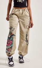 Ed Hardy Ladies Eagle Anchor Nylon Pants Size XL