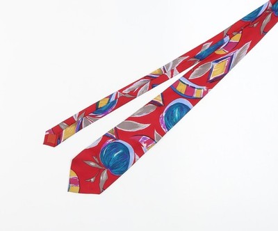 Baco da Setta Seidenkrawatte Herren rot geometrisch