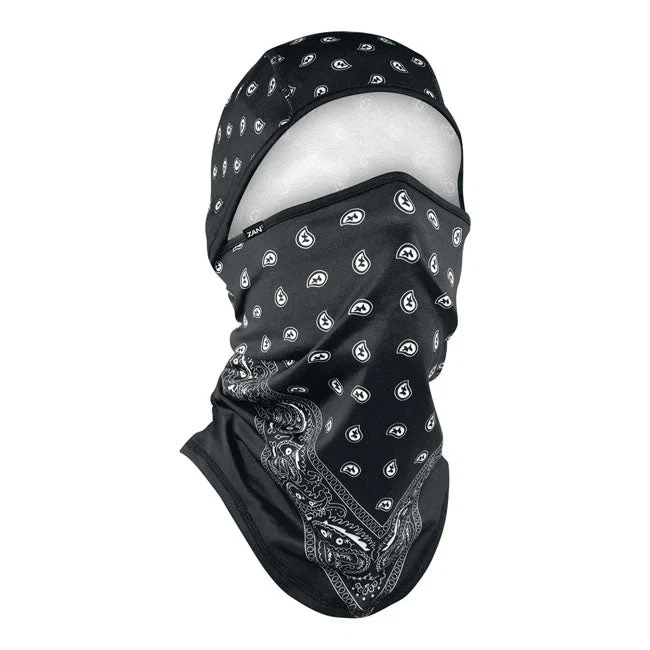 ZAN Headgear Moto Motorcycle Sportflex Balaclava Black Paisley - One Size