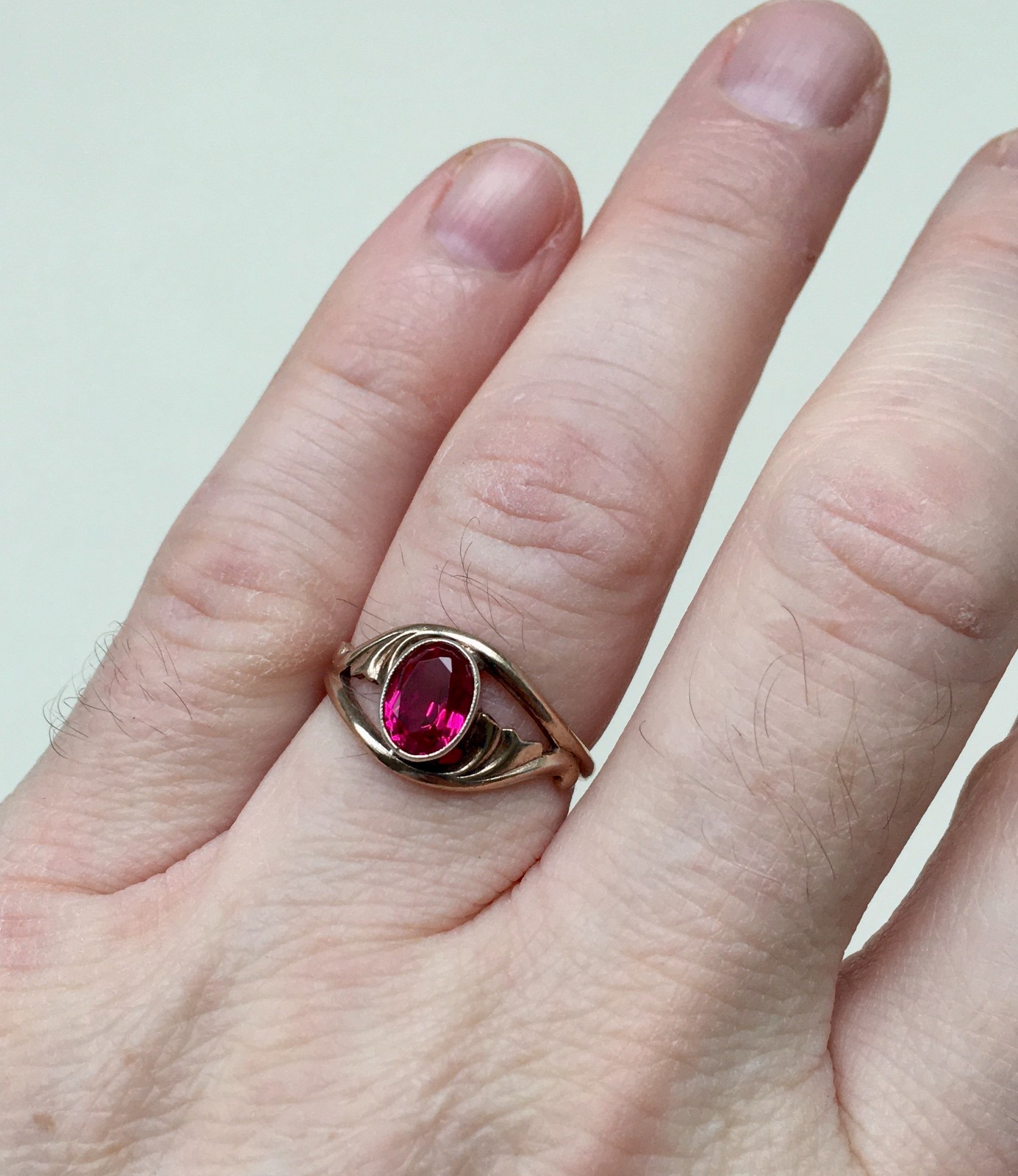 Ring № 93 Vintage Soviet Red Ruby Ring Silver Rin… - image 19
