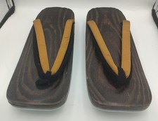 Japanese Wooden Geta Sandals 25cm Rope Straps Traditional Style