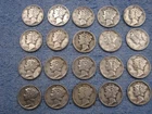 20 SILVER MERCURY DIMES WITH DATES    lot 566