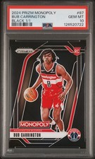 2024 PANINI PRIZM MONOPOLY BLACK 1/1 #87 BUB CARRINGTON 1/1 PSA 10