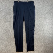 NWT Alfani Men's Dress Pants Size 32 X 34 Blue Slim Fit Mid Rise Straight Leg