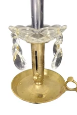 Vintage Cut Glass Bobeche Candle Drip Tray Chandelier 5 Pin Holes 9 Prisms