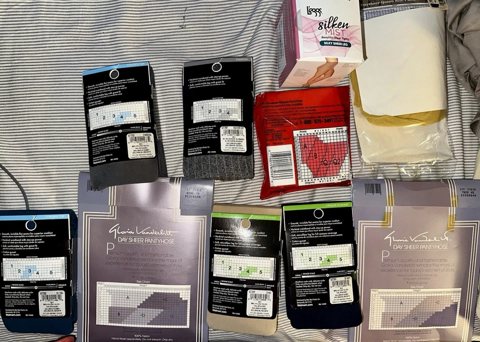 Total Lot 18 Opaque Tights Denier &Panyhose Sizes 3X-4X- E & Knee Highs New Quee - Image 2 of 4