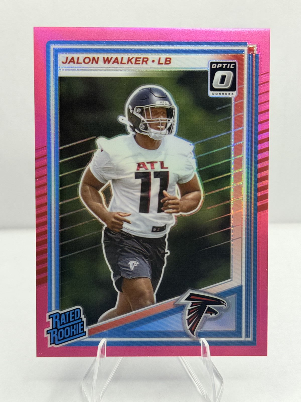 2025 Panini Donruss - Rated Rookie Jalon Walker #344 Optic Preview Pink Prizm