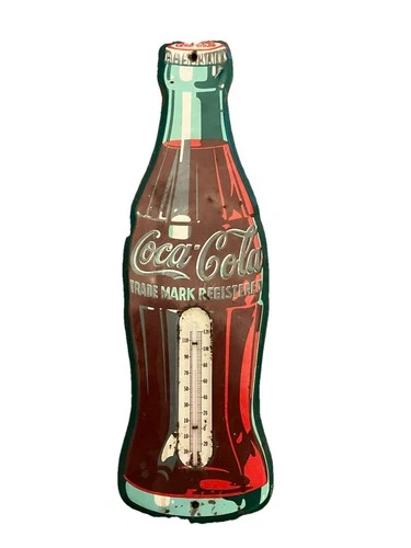 Vintage COCA-COLA Thermometer/Sign | Tin 17” Coke Bottle