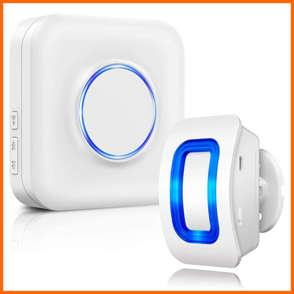 Bewegungsmelder Alarm Funk 110Db Mit 1 Sender 1 EmpfäNger Weiß 5M, 150M-image