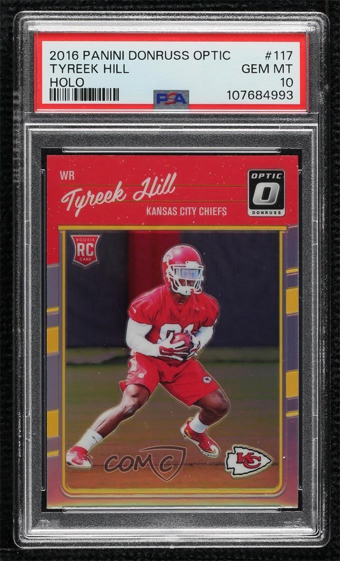 2016 Donruss Optic Rookies Holo Tyreek Hill #117 PSA 10 GEM MT Rookie RC 0xu5