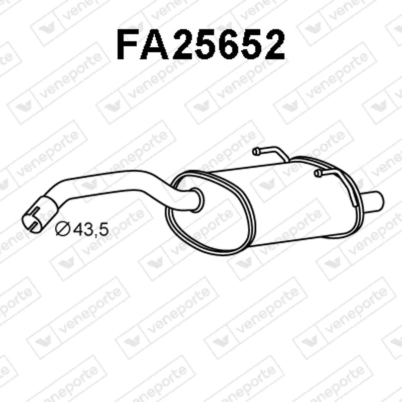 Pot échappement VENEPORTE FA25652 anti-corrosion en acier aluminisé