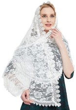 Catholic Church Mantilla Lace Veil, Latin Mass, Chapel Head Covering, S101, Wmn
