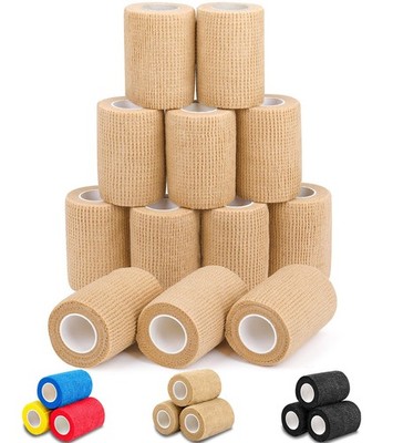AZEN 12 Pack Self Adhesive Bandage Wrap, 3'' X 5 Yards 3 Inch, C-12skin 