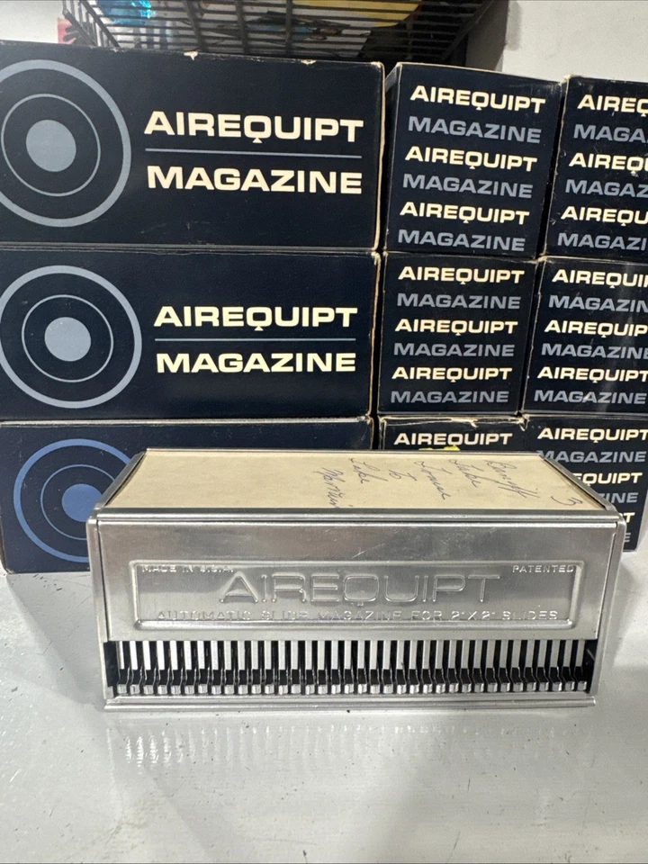 AIREQUIPT Lot of 9METAL SLIDE MAGAZINE TRAY HOLDS 36 2 x 2" 35mm SLIDES Lot3 - Image 2 of 4