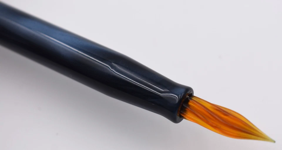 Редкая Винтажная Стеклянная Ручка Visconti Стекло Новый в коробке Жемчужно-синяя ручка Отличное - Изображение 2 из 4