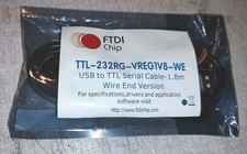 FTDI TTL-232RG-VREG1V8-WE-USB to serial cable, 1.8m long, Wired End, NEW