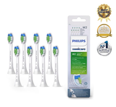 Philips Sonicare Optimal White W2 8er-Pack Ersatzbürsten für Zahnbürste NEU/OVP~