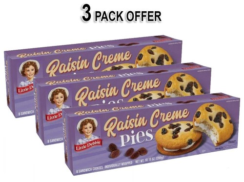Little Debbie Raisin Crme Pies, 10.15 oz Per Box, 8 Count Per Box (3 Pack) - 第 1/6 張圖片
