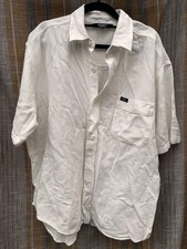 Image of Cotton Traders Men’s White Textured Shirt Size Large Short Sleeve Casual Summer