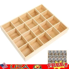 Multi-Compartment Wooden Storage Box Socks Jewelry Underwear Organizer New