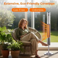 Patio Heater Infrared Electric Standing Outdoor Garden Home 2000W Remote Silver