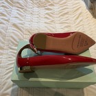 Aquazzura Red Patent Leather Pointed Toe Ankle Strap Buckle Flats EU 40 — photo 7