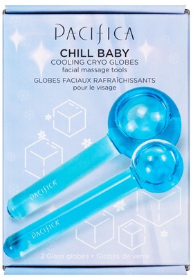 Pacifica Glass Cryo Globes Set of 2 Cooling Facial Massage Tools for Skin Care