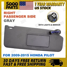 Right Passenger Side Sun Visor w/ Light For 2009-2015 Honda Pilot 83230SZAA01ZA