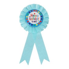 6" x 3" Birthday Ribbon, Award Ribbon Brooch Birthday Pin, Light Blue