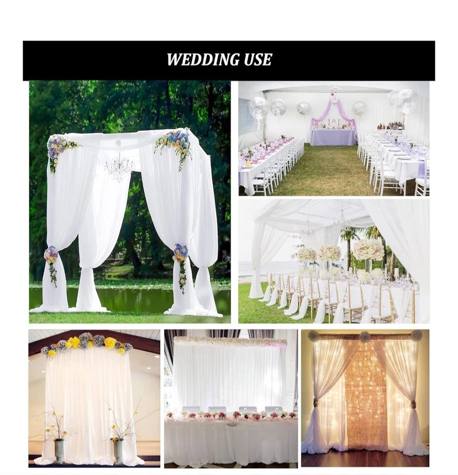 Curva trasera de gasa para bodas baby shower fotografía Foto 2 de 4