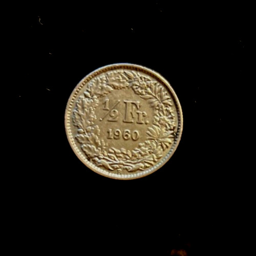 1 Franken Silber Helvetia stehend 1960