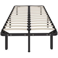 HOMCOM 3ft Single Bed Frame, Metal Platform Bed Frame with 2 x 14 Wood Slats