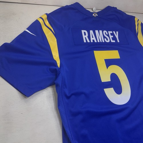 Los Angeles Rams Jalen Ramsey #5 Nike NFL Players On Field Blue XL Jersey - Picture 17 of 20