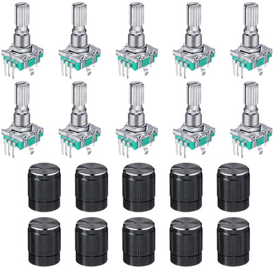 10 Pcs 360 Degree Rotary Encoder Code Switch Digital Potentiometer with Push But